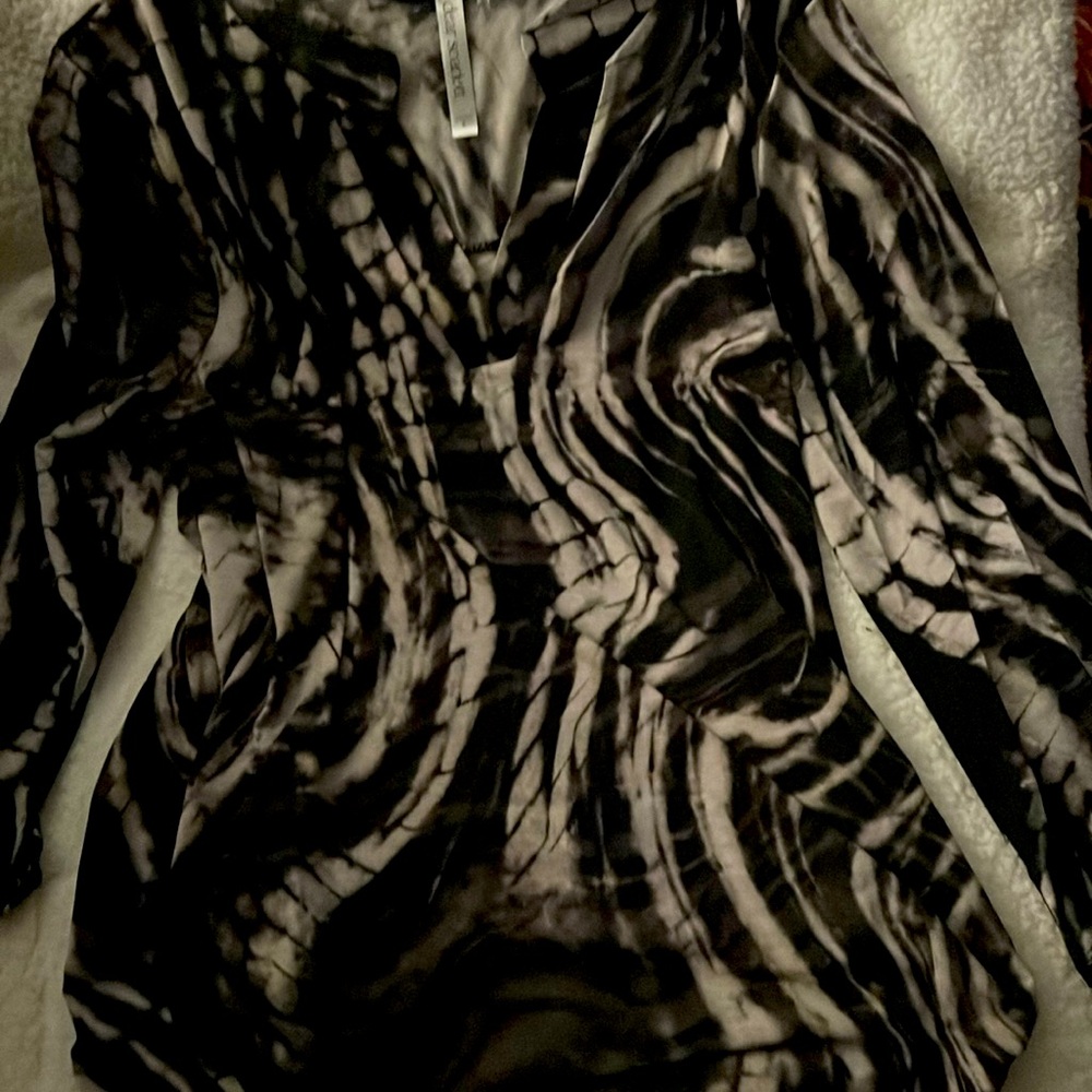 Dear Scarlett blouse top size medium 
Black cream zebra